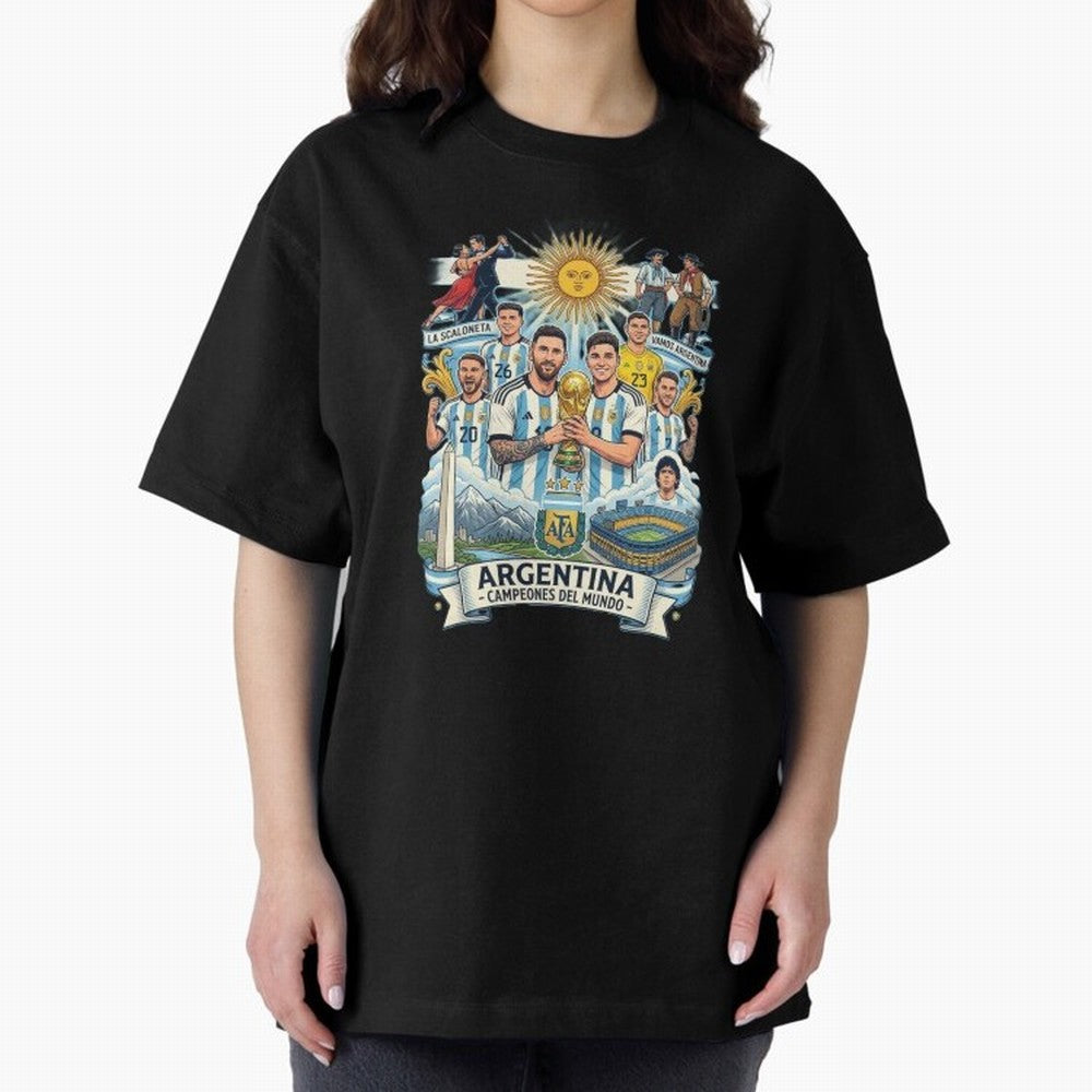 Argentina 2026 ¨C Copa Mundial Spirit Classic T-Shirt Feel the Heartbeat of FIFA World Cup 2026 Group Stage Spirit, Highlighting Argentina and Brazil, CR7, Sports Nostalgia, International Competition, Famous Players and Unforgettable Victories;