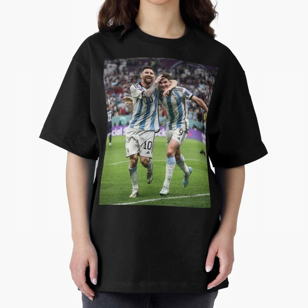 Messi x Alvarez Semifinal Classic T-Shirt Honor Football Greatness during FIFA World Cup 2026 USA Canada Mexico Spirit, Driven by Portugal, Spain and Germany, Neymar, Classic Soccer Heritage, Championship Pressure, Fan Loyalty and International