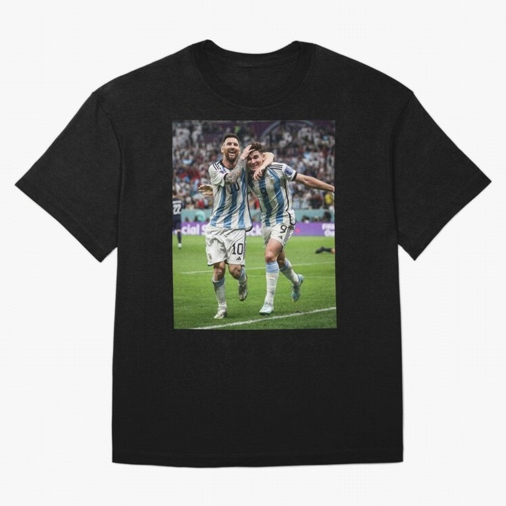 Messi x Alvarez Semifinal Classic T-Shirt Honor Football Greatness during FIFA World Cup 2026 USA Canada Mexico Spirit, Driven by Portugal, Spain and Germany, Neymar, Classic Soccer Heritage, Championship Pressure, Fan Loyalty and International