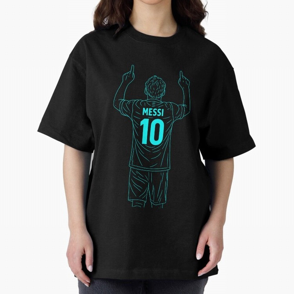 Messi Iconic Celebration Oversized T-Shirt Make Every Kick Count in FIFA World Cup 2026 Group Stage Spirit, Connected to France, Cristiano Ronaldo, Haaland and CR7, Supporter Pride, Iconic Celebrations, Legendary Names and Global Match Day Energy;