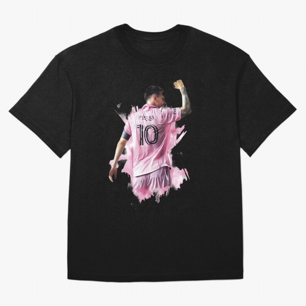Messi Inter Miami Celebration Art ¨C Football Legend in Pink Jersey Classic T-Shirt Bring International Match Energy to the FIFA World Cup 2026 Group Stage Journey through Neymar Highlights, Spain and Netherlands Pride, Worldwide Fan Energy,
