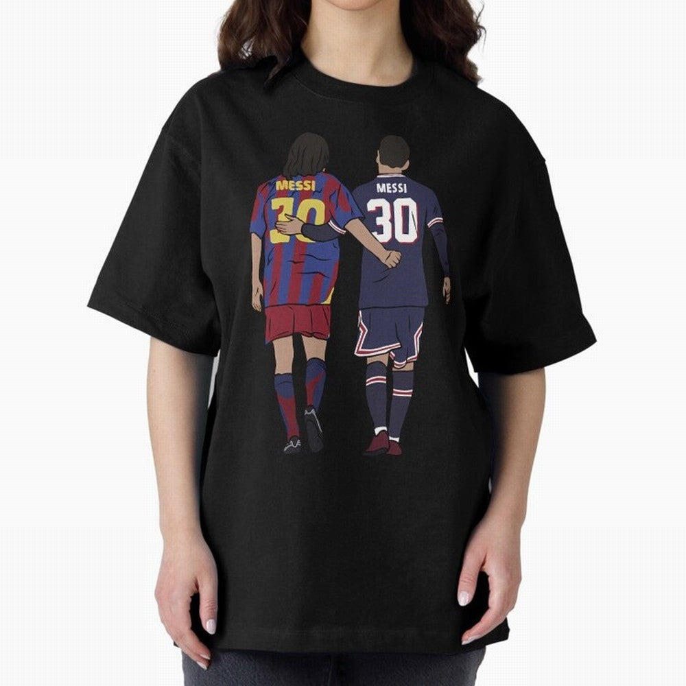 Young Messi and Old Messi Essential T-Shirt Carry the Colors and Pride of Global Football Passion for FIFA World Cup 2026 Group Stage, Connected to CR7, Argentina, France and Brazil, Goal Celebration Energy, Supporter Heritage, Football Icons and
