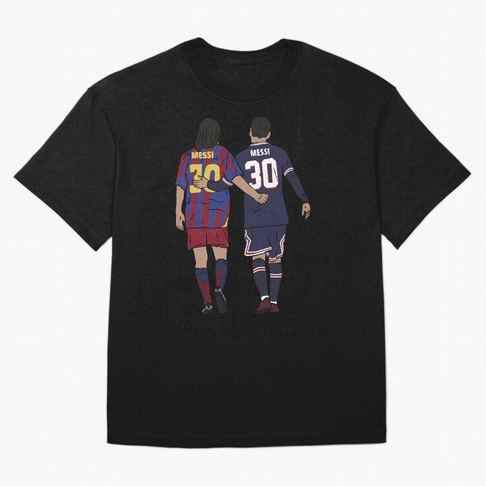 Young Messi and Old Messi Essential T-Shirt Carry the Colors and Pride of Global Football Passion for FIFA World Cup 2026 Group Stage, Connected to CR7, Argentina, France and Brazil, Goal Celebration Energy, Supporter Heritage, Football Icons and