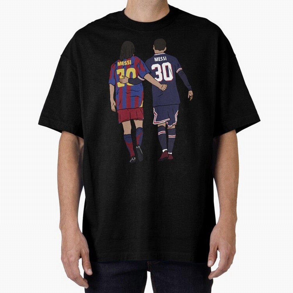 Young Messi and Old Messi Essential T-Shirt Carry the Colors and Pride of Global Football Passion for FIFA World Cup 2026 Group Stage, Connected to CR7, Argentina, France and Brazil, Goal Celebration Energy, Supporter Heritage, Football Icons and