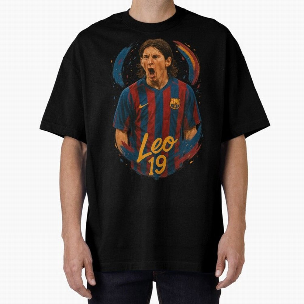 Young Messi Barcelona Art ¨C Rising Legend in Number 19 Tribute	 Classic T-Shirt Fuel Your Fan Pride for Global Football Passion for FIFA World Cup 2026 USA Canada Mexico, Capturing Haaland and Mbappe, England, Vintage Soccer Flavor, Modern