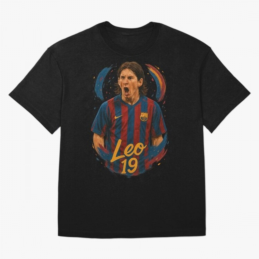 Young Messi Barcelona Art ¨C Rising Legend in Number 19 Tribute	 Classic T-Shirt Fuel Your Fan Pride for Global Football Passion for FIFA World Cup 2026 USA Canada Mexico, Capturing Haaland and Mbappe, England, Vintage Soccer Flavor, Modern
