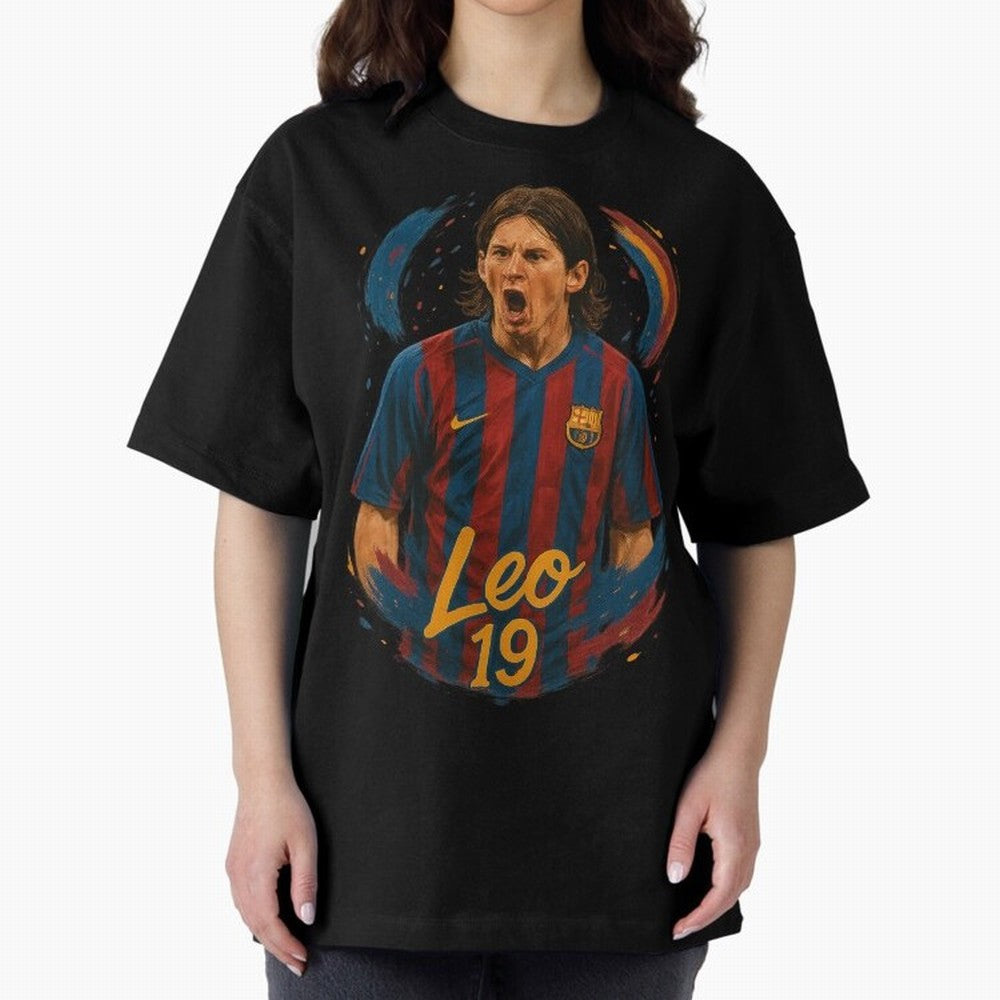 Young Messi Barcelona Art ¨C Rising Legend in Number 19 Tribute	 Classic T-Shirt Fuel Your Fan Pride for Global Football Passion for FIFA World Cup 2026 USA Canada Mexico, Capturing Haaland and Mbappe, England, Vintage Soccer Flavor, Modern
