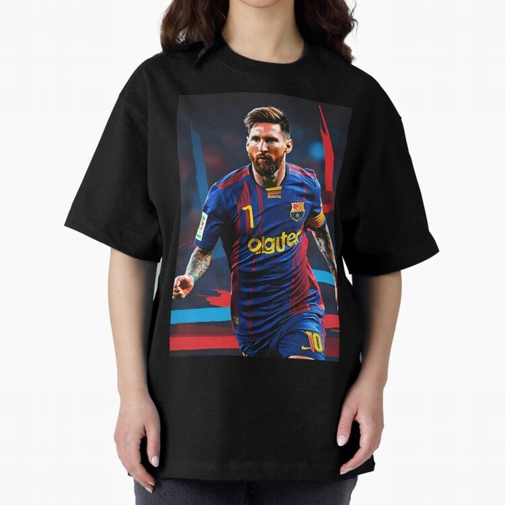 Messi.fcb Oversized T-Shirt Refresh Match Day Hype around FIFA World Cup 2026 Group Stage, CR7 and Messi, Portugal, Vintage Soccer Flavor, Modern Football Stars, National Flags and Final Night Emotion; Ideal for Fans Who Follow Messi, Cristiano