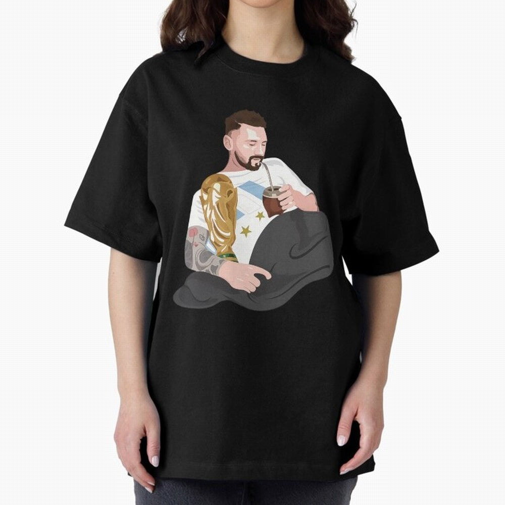 Messi with the World Cup and drinking mate Classic T-Shirt Capture Global Football Passion for FIFA World Cup 2026 USA Canada Mexico, Filled with Haaland and Mbappe, England, France and Netherlands, Championship Spirit, Famous Goals, Roaring Crowds