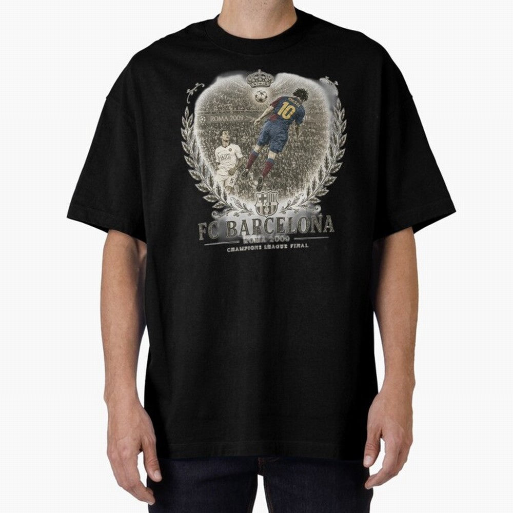 FC Barcelona Rome 2009 Champions League Final Vintage Oversized T-Shirt Feel the Heartbeat of Global Football Passion for FIFA World Cup 2026, Made for Messi, CR7 and Mbappe, Netherlands, Supporter Pride, Iconic Celebrations, Legendary Names and