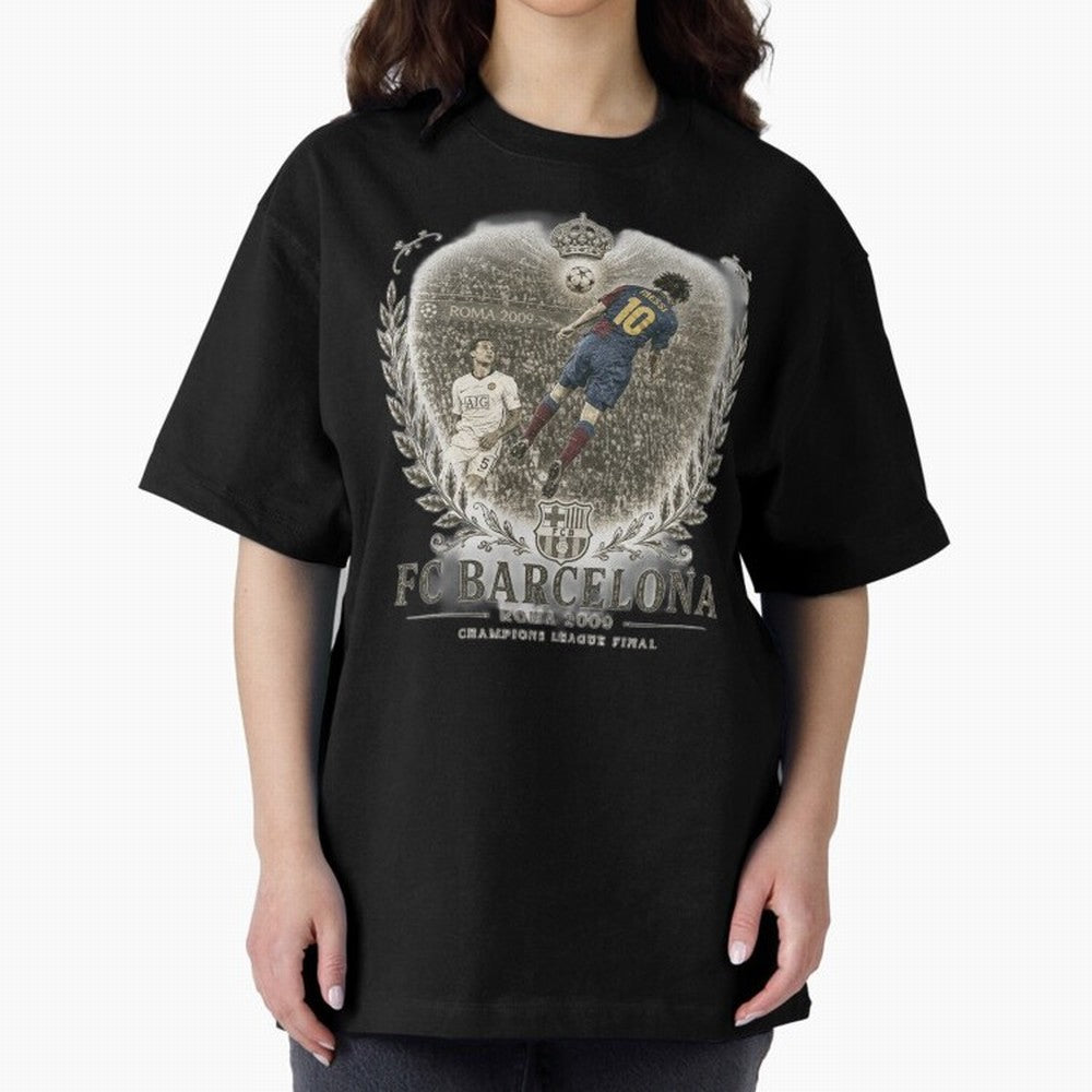 FC Barcelona Rome 2009 Champions League Final Vintage Oversized T-Shirt Feel the Heartbeat of Global Football Passion for FIFA World Cup 2026, Made for Messi, CR7 and Mbappe, Netherlands, Supporter Pride, Iconic Celebrations, Legendary Names and
