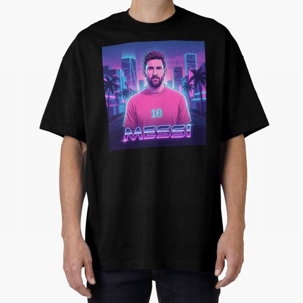 Inter Miami? Football Legend Messi Cyberpunk Retro Futurist Design (Version 2) Classic T-Shirt Follow the Final Road of Global Football Passion for FIFA World Cup 2026 Group Stage, Built around Cristiano Ronaldo, Haaland and CR7, Brazil, Football