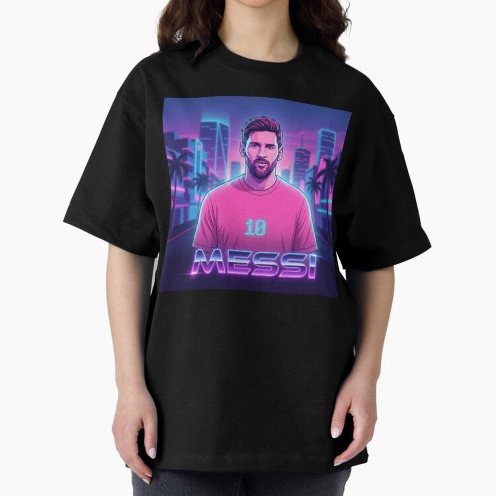 Inter Miami? Football Legend Messi Cyberpunk Retro Futurist Design (Version 2) Classic T-Shirt Follow the Final Road of Global Football Passion for FIFA World Cup 2026 Group Stage, Built around Cristiano Ronaldo, Haaland and CR7, Brazil, Football