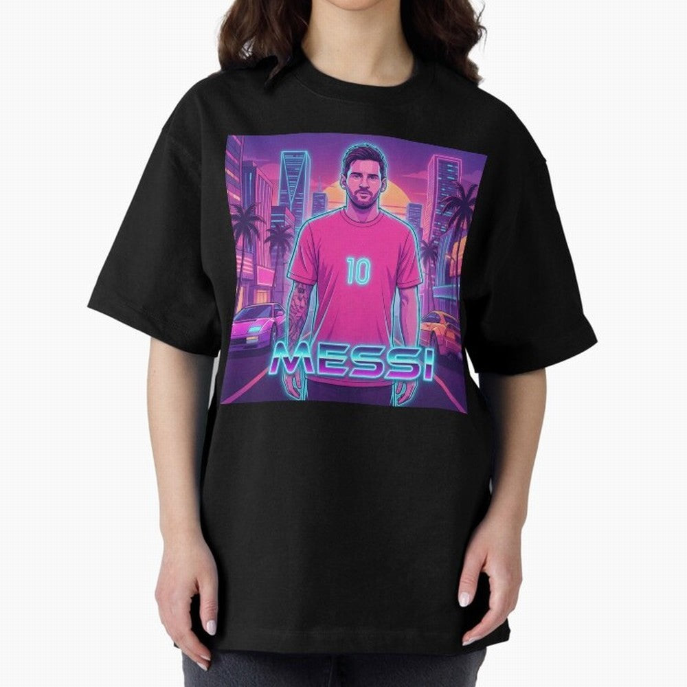 Inter Miami? Football Legend Messi Cyberpunk Retro Futurist Design (Version 3) Classic T-Shirt Stand Out with Spirit from FIFA World Cup 2026 Group Stage Filled with Mbappe and Neymar, Brazil Energy, Game Day Rituals, Football Legends, Country