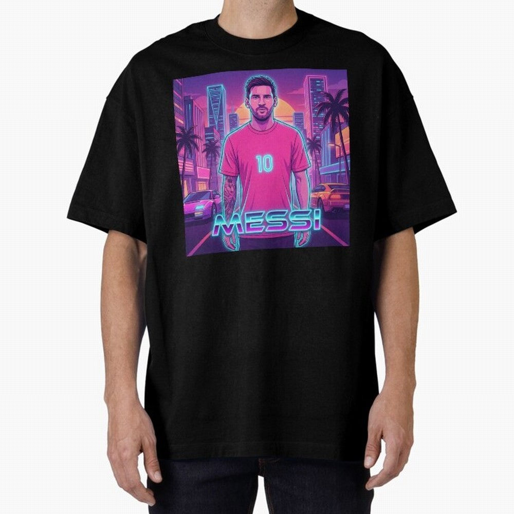 Inter Miami? Football Legend Messi Cyberpunk Retro Futurist Design (Version 3) Classic T-Shirt Stand Out with Spirit from FIFA World Cup 2026 Group Stage Filled with Mbappe and Neymar, Brazil Energy, Game Day Rituals, Football Legends, Country