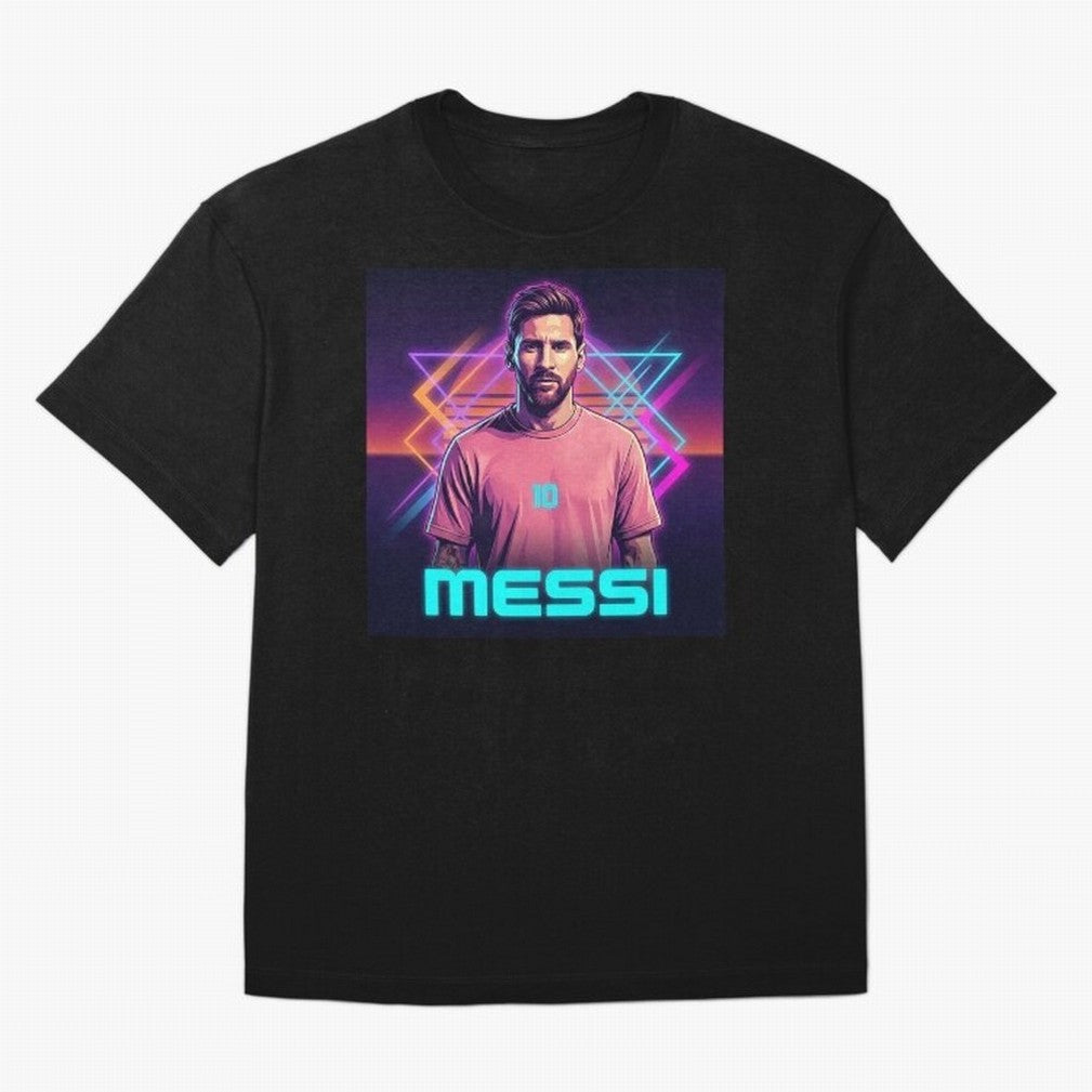 Inter Miami? Football Legend Messi Cyberpunk Retro Futurist Design (Version 5) Classic T-Shirt Make Every Match About FIFA World Cup 2026 Group Stage Highlighting Messi, Neymar and Mbappe, Argentina and Brazil Energy, Supporter Pride, Iconic