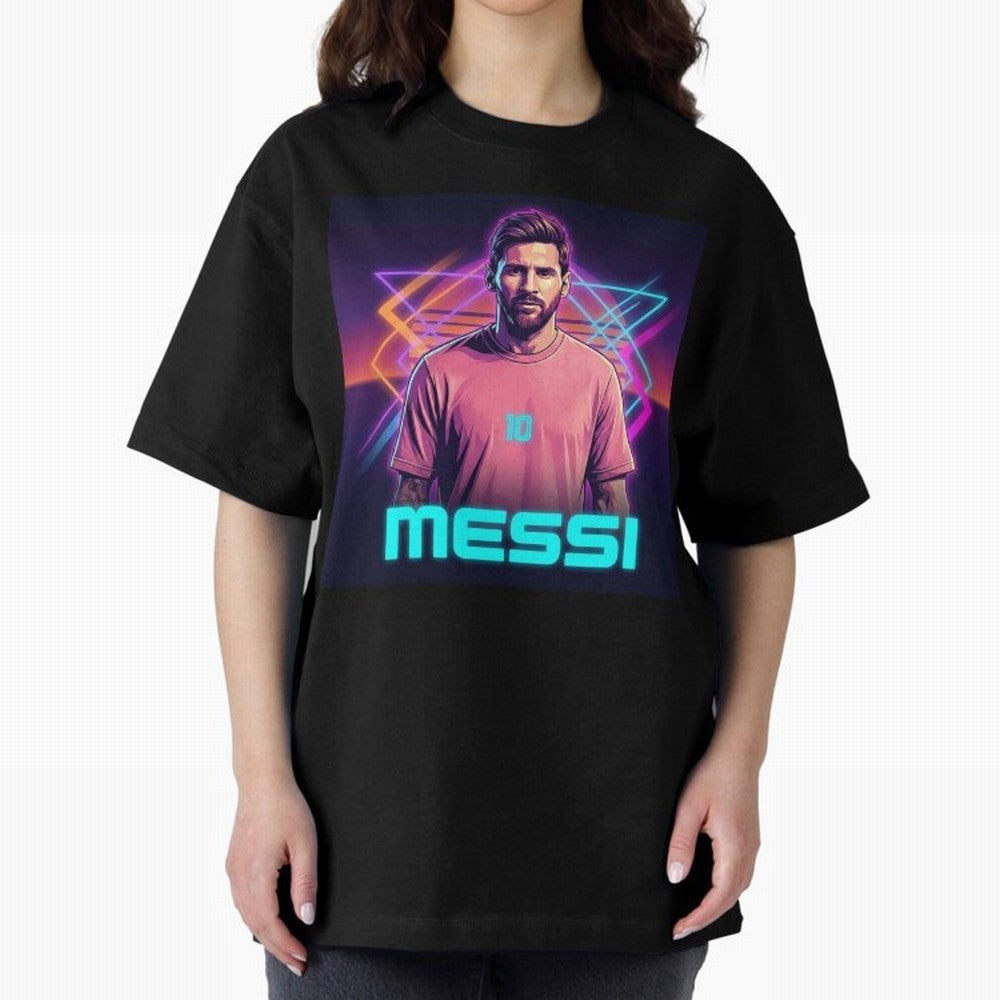 Inter Miami? Football Legend Messi Cyberpunk Retro Futurist Design (Version 5) Classic T-Shirt Make Every Match About FIFA World Cup 2026 Group Stage Highlighting Messi, Neymar and Mbappe, Argentina and Brazil Energy, Supporter Pride, Iconic
