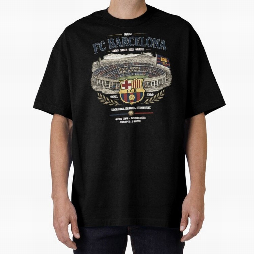 FC Barcelona Vintage Football Streetwear Oversized T-Shirt Carry the Colors and Pride of Global Football Passion for FIFA World Cup 2026 USA Canada Mexico, Centered on Haaland, Germany, Football Festival Excitement, Trophy Ambitions, Country