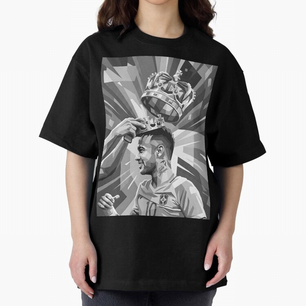 Neymar Grayscale Classic T-Shirt Show Passion for the Stars of FIFA World Cup 2026 Group Stage Spirit, Driven by Brazil, Portugal and Argentina, Neymar, Haaland and Cristiano Ronaldo, Worldwide Fan Energy, Dramatic Goals, Stadium Lights and