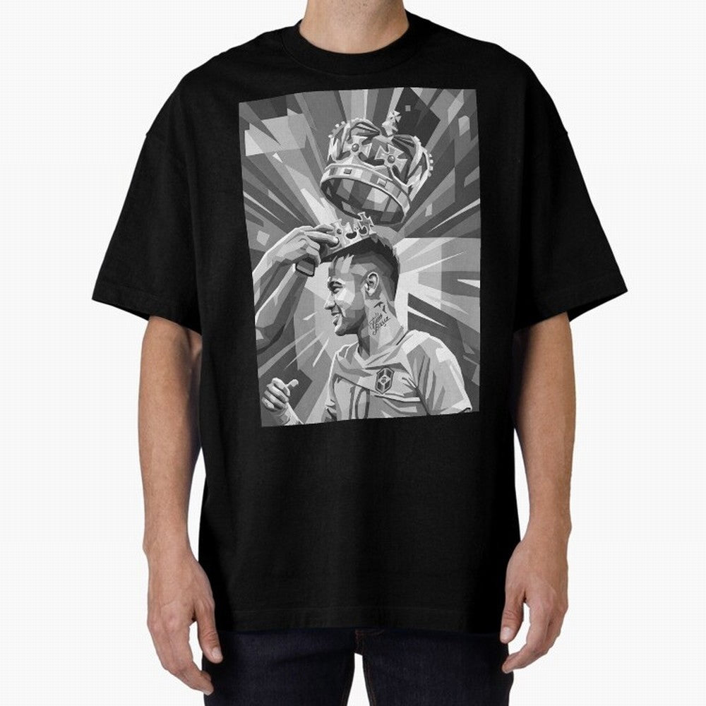 Neymar Grayscale Classic T-Shirt Show Passion for the Stars of FIFA World Cup 2026 Group Stage Spirit, Driven by Brazil, Portugal and Argentina, Neymar, Haaland and Cristiano Ronaldo, Worldwide Fan Energy, Dramatic Goals, Stadium Lights and