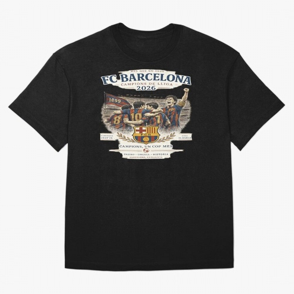 FC Barcelona Champions Vintage 2026 Oversized T-Shirt Celebrate Global Passion for FIFA World Cup 2026 Group Stage Built around Haaland and Mbappe, Brazil Energy, Football Festival Excitement, Trophy Ambitions, Country Rivalries and Star Player