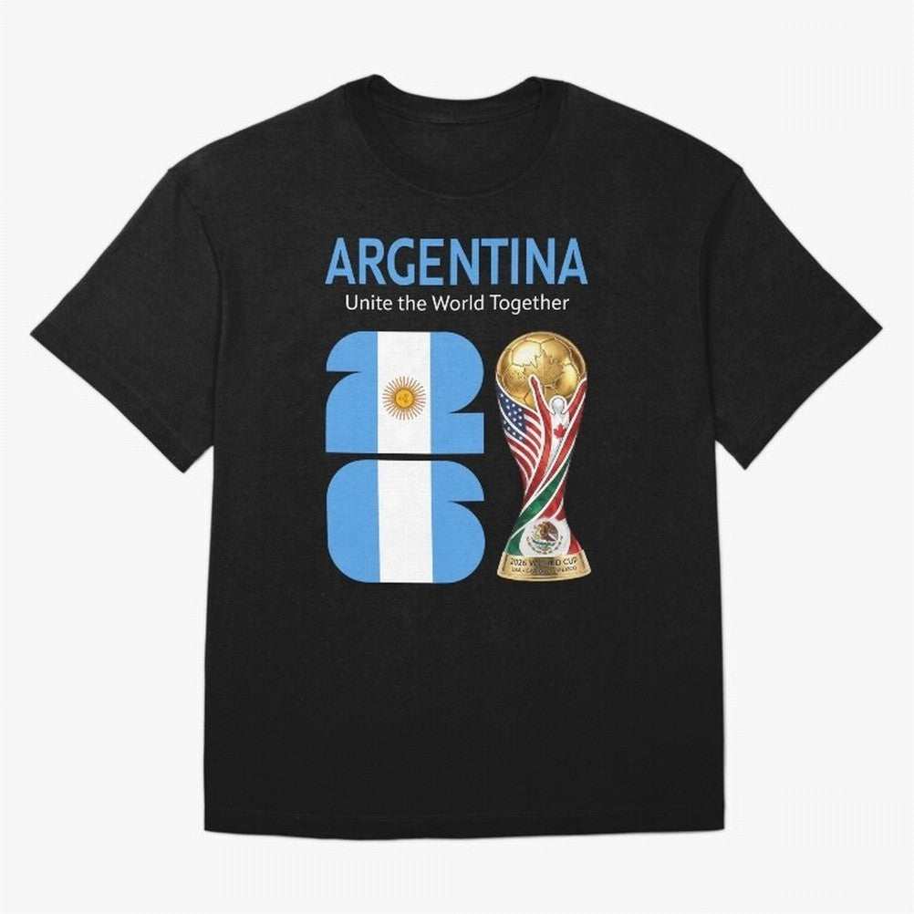 World Cup 2026, ARGENTINA Oversized T-Shirt Celebrate Fan Culture around Global Football Passion for FIFA World Cup 2026 USA Canada Mexico, Filled with Mbappe, Argentina and Brazil, Fan Favorite Moments, National Team Passion, Big Match Drama and