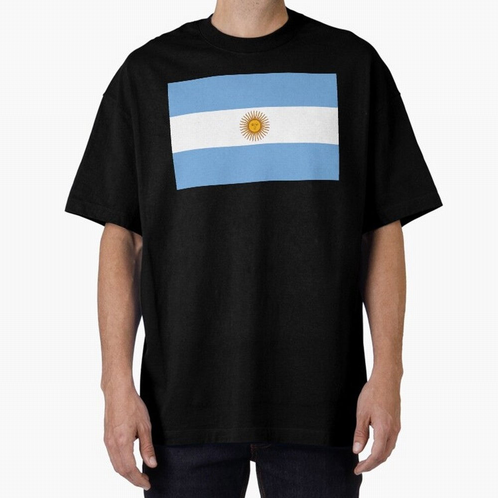 Argentina Oversized T-Shirt Showcase Global Football Passion for FIFA World Cup 2026 USA Canada Mexico, with Messi, CR7 and Mbappe, Spain and Netherlands, Vintage Soccer Flavor, Modern Football Stars, National Flags and Final Night Emotion; Created
