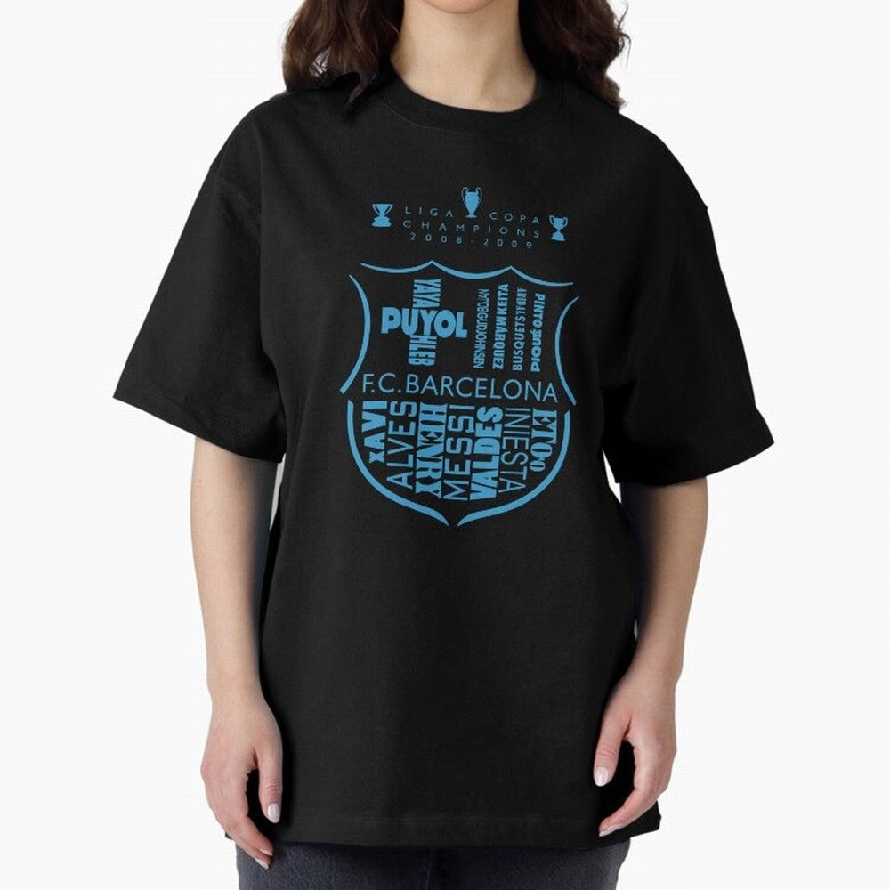 FC Barcelona three-time champion Oversized T-Shirt Celebrate Football Dreams Across FIFA World Cup 2026 Group Stage Celebrating Cristiano Ronaldo, Haaland and CR7, Portugal, Spain and Germany Energy, Retro Football Energy, Iconic Rivalries, Trophy