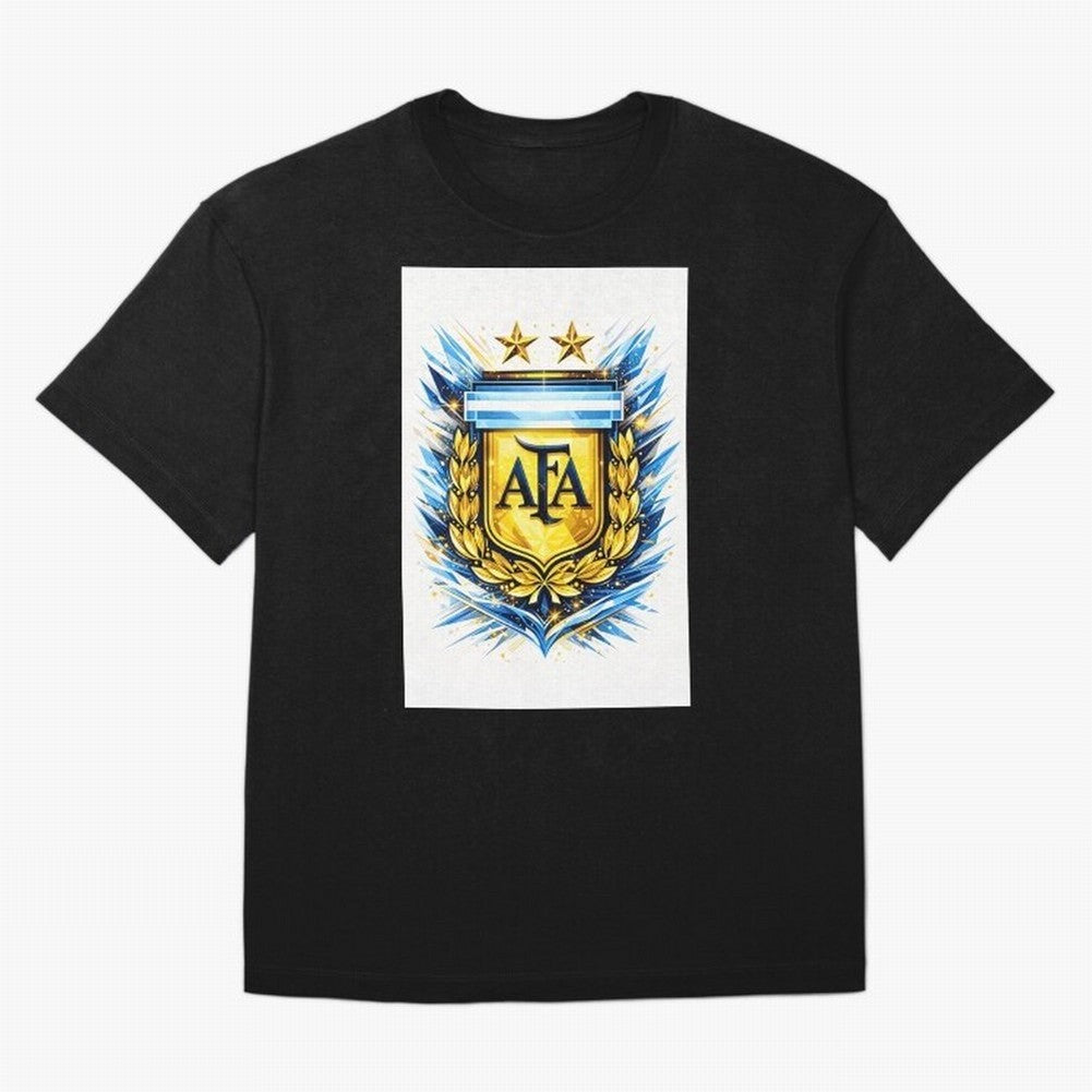 Argentina champions AFA crest gold blue soccer design Oversized T-Shirt Celebrate Football Dreams Across FIFA World Cup 2026 USA Canada Mexico for Fans of Cristiano Ronaldo and Germany, Bringing Football Passion, Legendary Performances, Festival