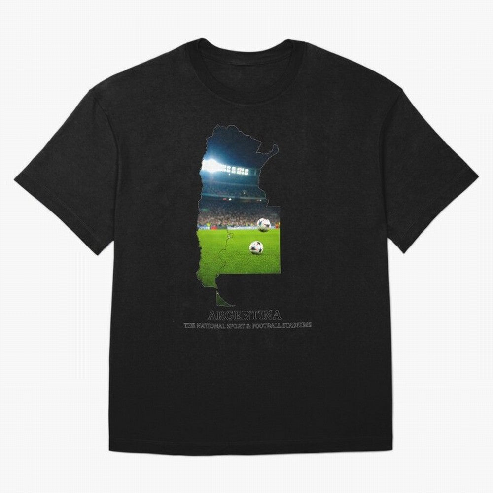 Argentina Map Art - Football Passion & National Stadiums Design Classic T-Shirt Support Iconic Players in FIFA World Cup 2026 for Fans of CR7 and Portugal, Spain and Germany, Bringing Match Day Excitement, Supporter Culture, Golden Goals and Global