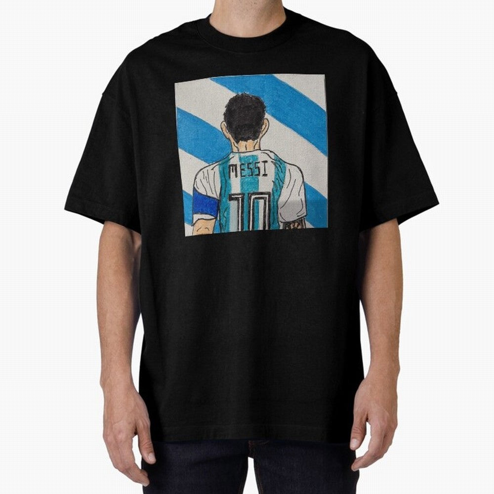 Messi Artwork Oversized T-Shirt Keep Football History Alive during FIFA World Cup 2026 for Fans of Messi and Argentina, France and Brazil, Bringing Champion Mindset, Group Stage Buzz, Knockout Tension and Passionate Fan Culture; Made for Collectors