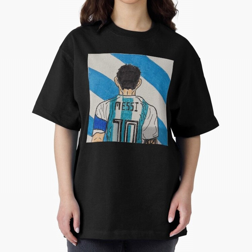 Messi Artwork Oversized T-Shirt Keep Football History Alive during FIFA World Cup 2026 for Fans of Messi and Argentina, France and Brazil, Bringing Champion Mindset, Group Stage Buzz, Knockout Tension and Passionate Fan Culture; Made for Collectors