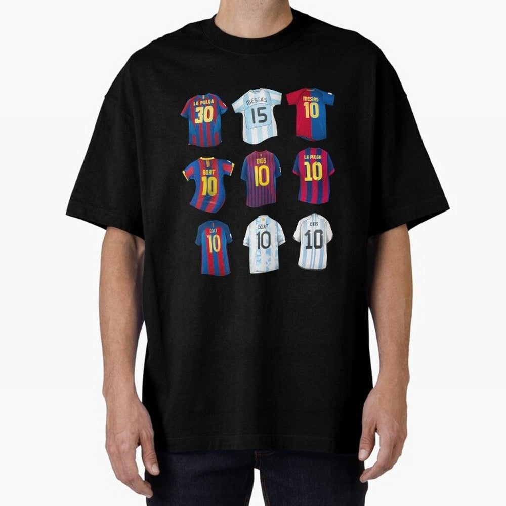 Messi Era Football Jerseys Oversized T-Shirt Bring International Match Energy to FIFA World Cup 2026 Group Stage for Fans of Neymar and Netherlands, Bringing Championship Spirit, Famous Goals, Roaring Crowds and International Football Unity; Great