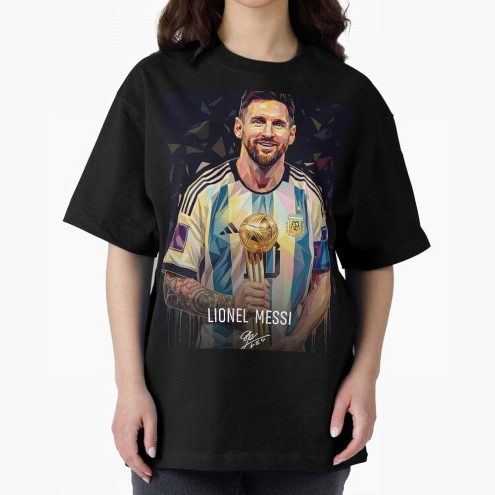 Leonie Messi M10 Football Soccer Player Champion Trophy Glory Classic T-Shirt Keep the Match Day Mood of Global Football Passion for FIFA World Cup 2026 Group Stage, Centered on Haaland, Spain, Classic Soccer Heritage, Championship Pressure, Fan