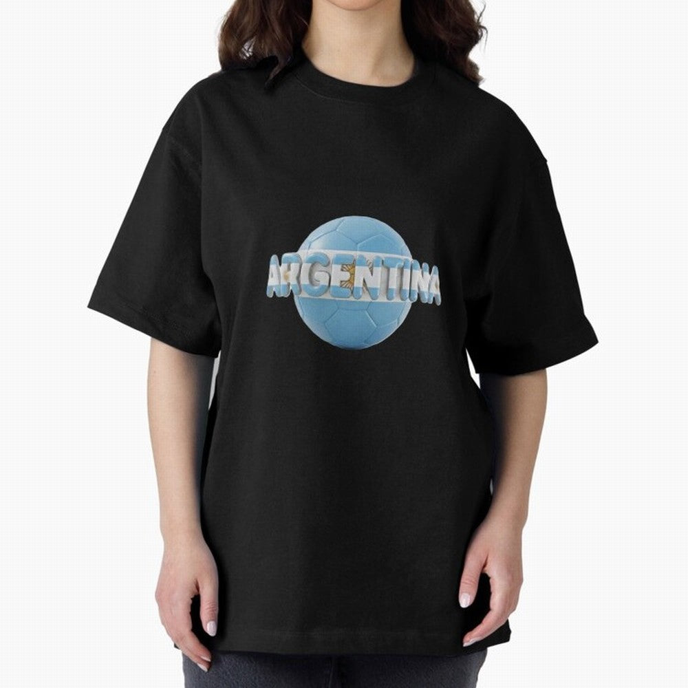 Argentina Soccer World Cup Oversized T-Shirt Follow the Final Road of Global Football Passion for FIFA World Cup 2026, Built around Haaland and Mbappe, England, Global Supporter Spirit, Legendary Goals, National Colors and Tournament Celebration;