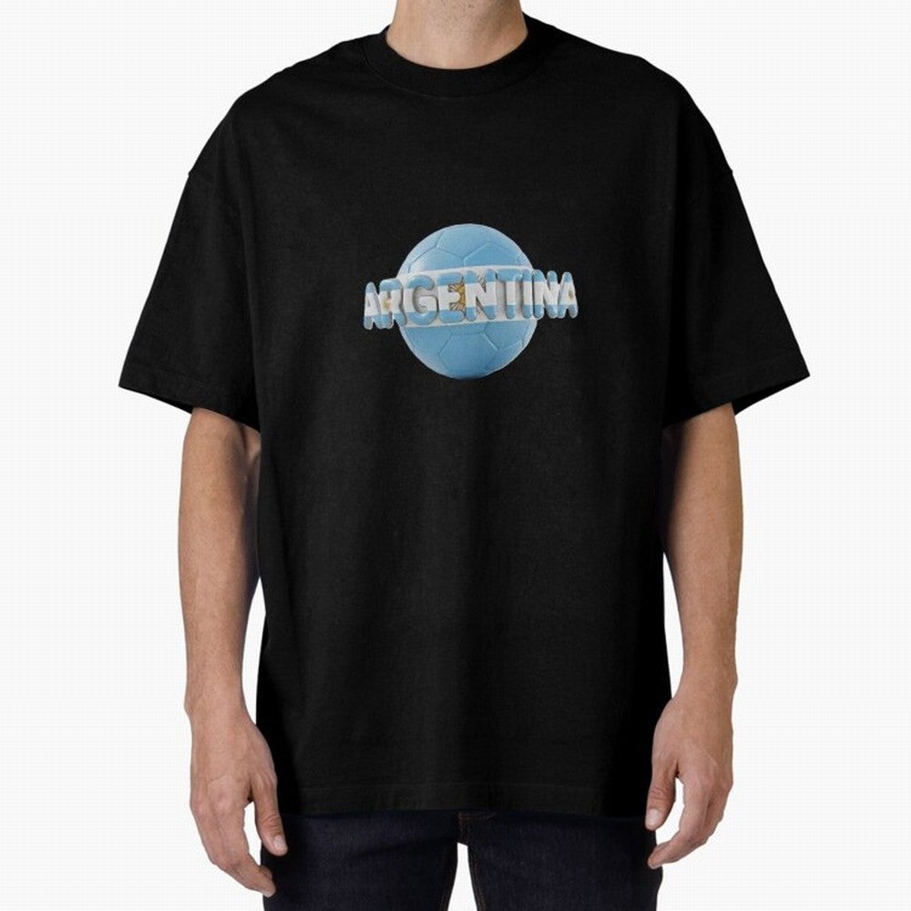 Argentina Soccer World Cup Oversized T-Shirt Follow the Final Road of Global Football Passion for FIFA World Cup 2026, Built around Haaland and Mbappe, England, Global Supporter Spirit, Legendary Goals, National Colors and Tournament Celebration;