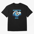 Camiseta y Calcoman¨ªa Argentina - Dise?o Bandera Albiceleste para Hinchas. Oversized T-Shirt Celebrate FIFA World Cup 2026 Group Stage for Fans of Messi and Cristiano Ronaldo and Argentina, France and Brazil, Bringing Global Supporter Spirit,