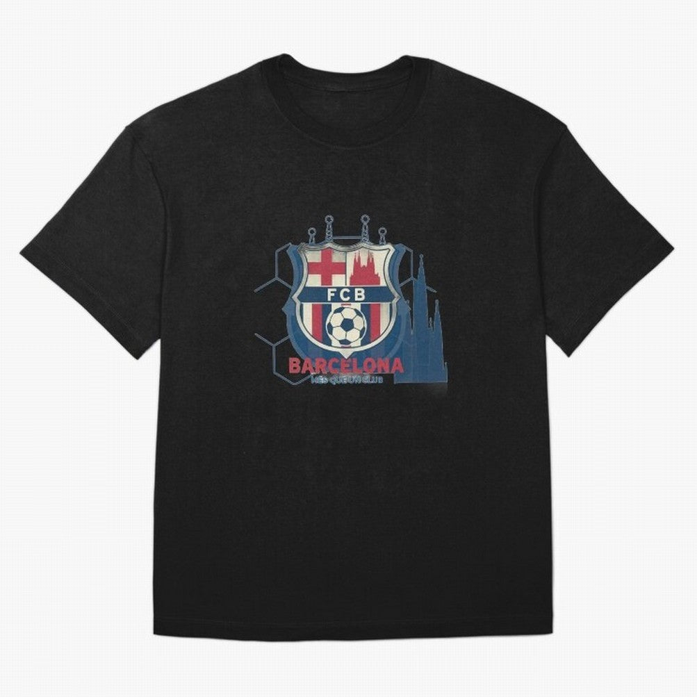 FCB Minimalist - Football Fan Design Oversized T-Shirt Honor Champions and Dreams in FIFA World Cup 2026 Group Stage Inspired by Messi, Argentina and Brazil Energy, Football History, Final Match Energy, Crowd Noise and Once in a Lifetime Moments;