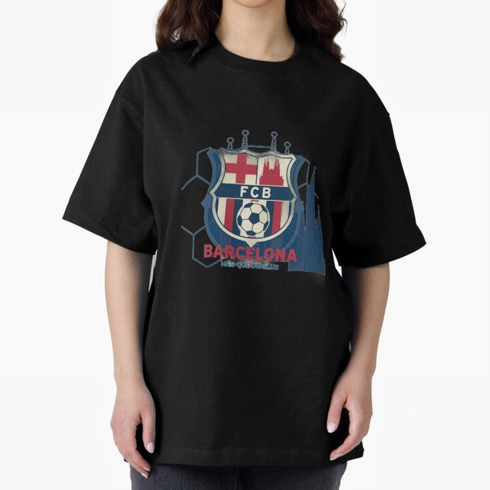 FCB Minimalist - Football Fan Design Oversized T-Shirt Honor Champions and Dreams in FIFA World Cup 2026 Group Stage Inspired by Messi, Argentina and Brazil Energy, Football History, Final Match Energy, Crowd Noise and Once in a Lifetime Moments;