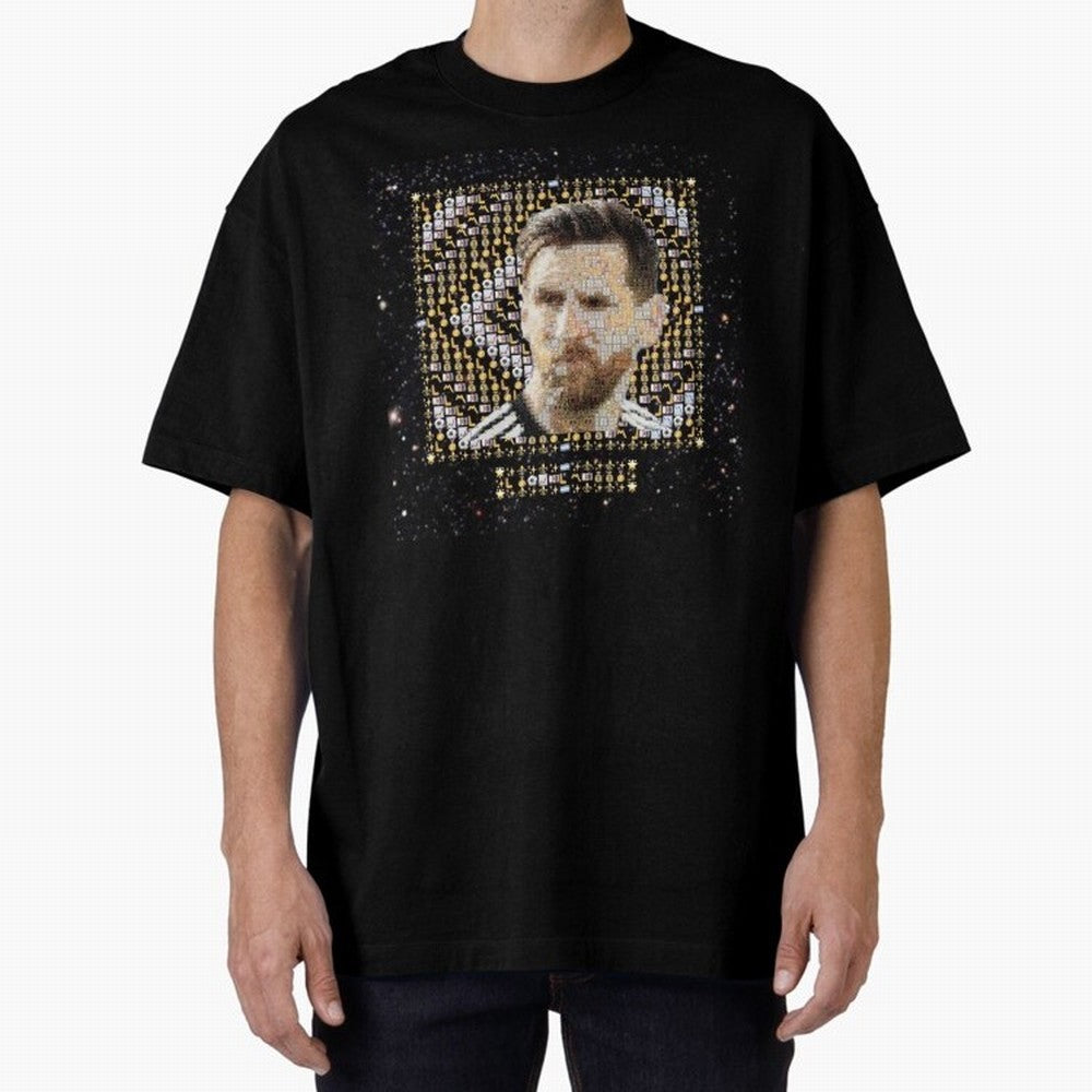 GOAT Emojified ¨C Messi-Inspired Visual Tribute | Legendary Football Grid Art | Iconic Symbolism in Emoji Form Oversized T-Shirt Celebrate National Team Dreams in Global Football Passion for FIFA World Cup 2026 Group Stage, Made for Messi, Neymar