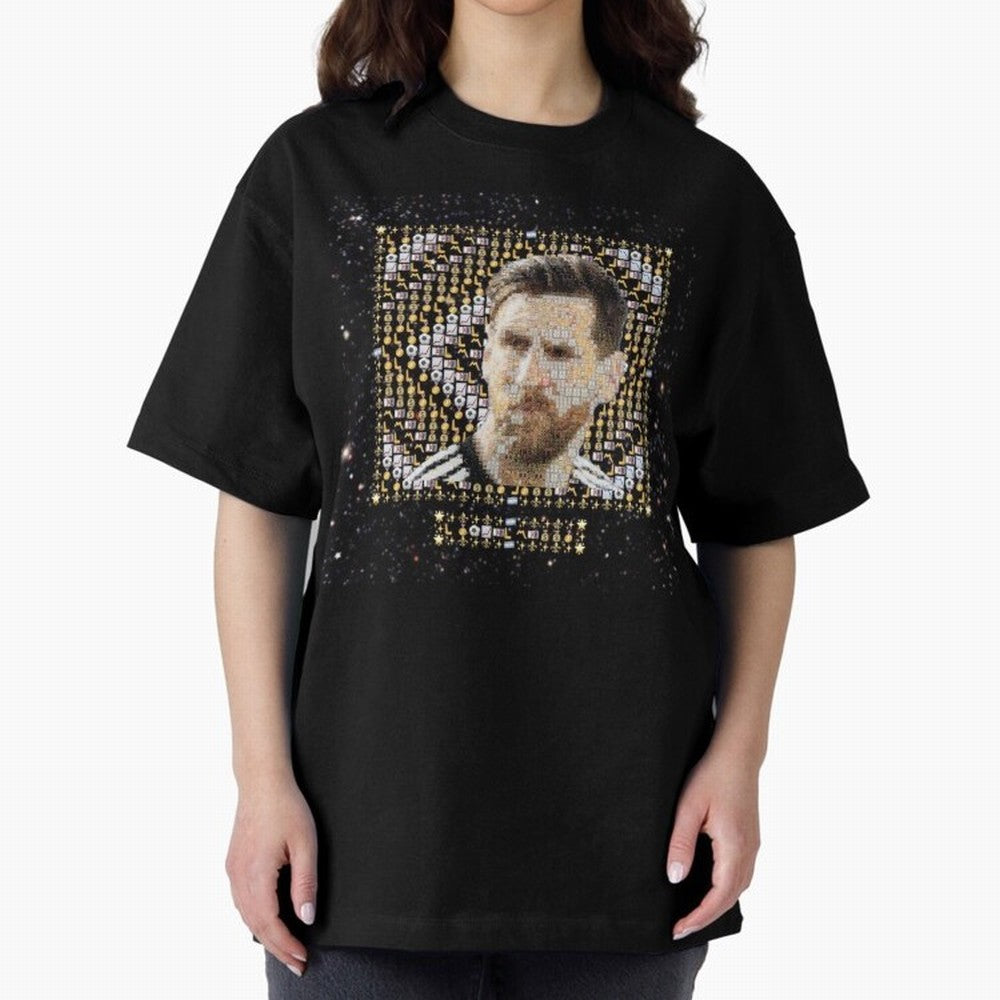 GOAT Emojified ¨C Messi-Inspired Visual Tribute | Legendary Football Grid Art | Iconic Symbolism in Emoji Form Oversized T-Shirt Celebrate National Team Dreams in Global Football Passion for FIFA World Cup 2026 Group Stage, Made for Messi, Neymar