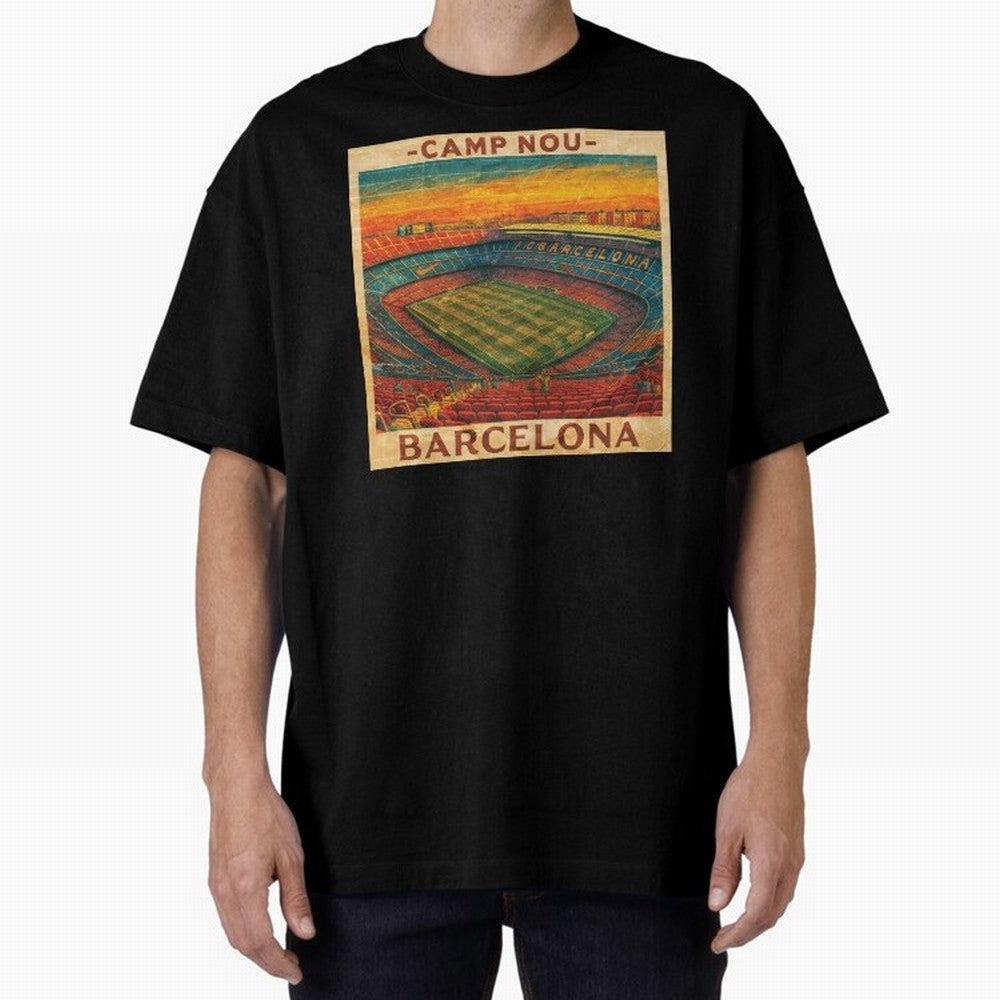 Camp Nou Barcelona FC Classic T-Shirt Back the Journey through Global Football Passion for FIFA World Cup 2026, Inspired by Messi, Neymar and Mbappe, Portugal, Sports Nostalgia, International Competition, Famous Players and Unforgettable Victories;