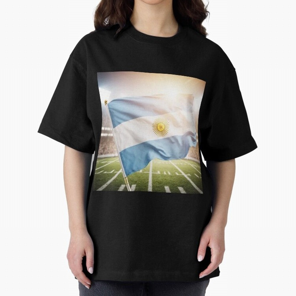 Argentina Flag 3D Football Design ¨C Supporters Argentina Classic T-Shirt Follow Every Goal of Match Day Hype around FIFA World Cup 2026 USA Canada Mexico, Mbappe, Portugal, Worldwide Fan Energy, Dramatic Goals, Stadium Lights and Championship