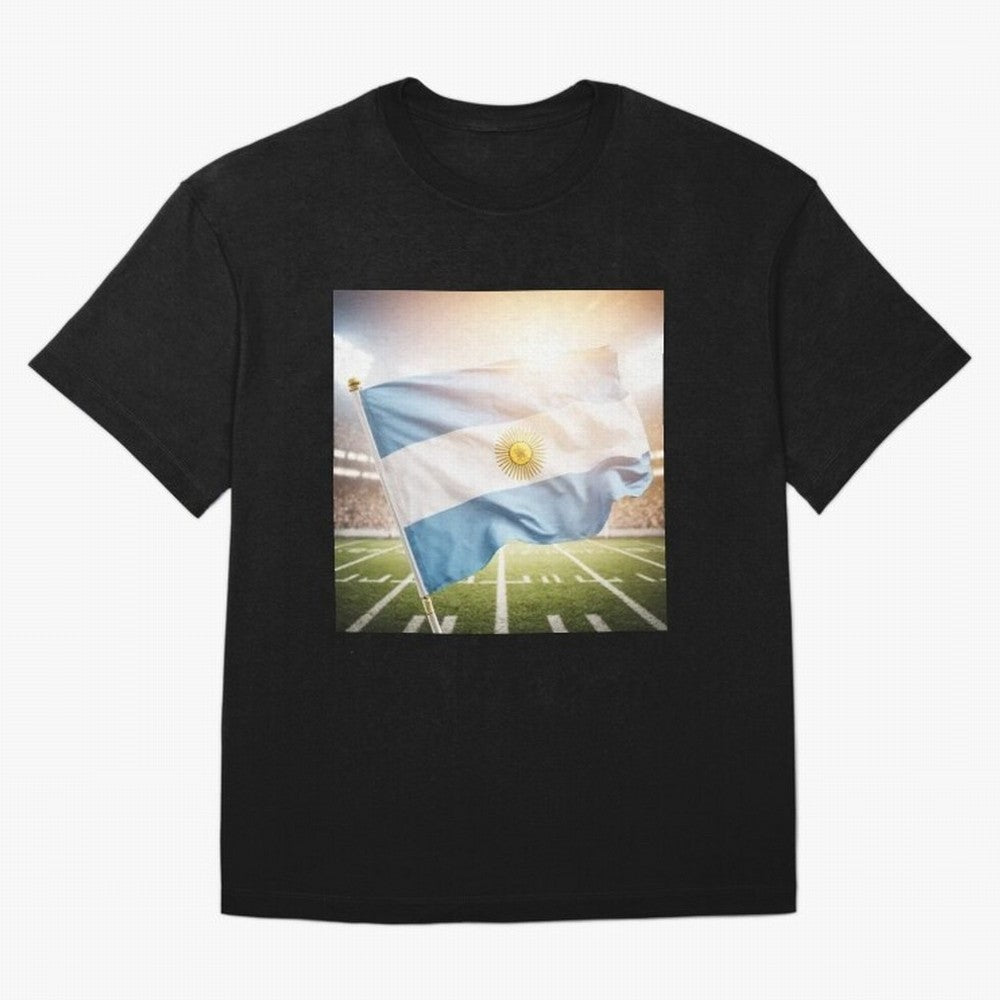 Argentina Flag 3D Football Design ¨C Supporters Argentina Classic T-Shirt Follow Every Goal of Match Day Hype around FIFA World Cup 2026 USA Canada Mexico, Mbappe, Portugal, Worldwide Fan Energy, Dramatic Goals, Stadium Lights and Championship