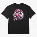 Flamingo & Soccer Fusion Classic T-Shirt Feel the Trophy Chase of Match Day Hype around FIFA World Cup 2026 USA Canada Mexico, CR7 and Messi, England, Retro Football Energy, Iconic Rivalries, Trophy Chase Drama and Stadium Atmosphere; Ideal for