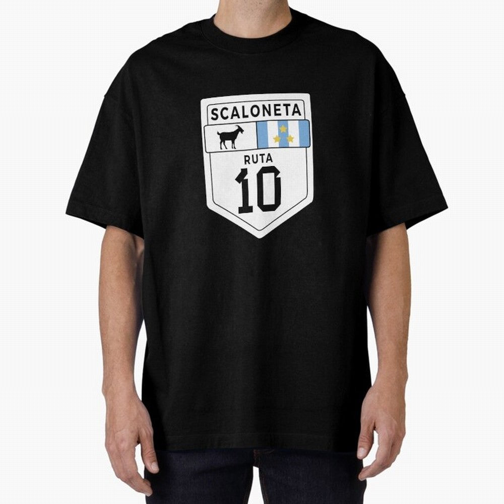 Scaloneta - Messi 10 - Goat Oversized T-Shirt Celebrate Global Passion for FIFA World Cup 2026 Group Stage Spirit, Filled with Argentina, France and Brazil, Cristiano Ronaldo, Stadium Memories, Football Loyalty, International Chants and