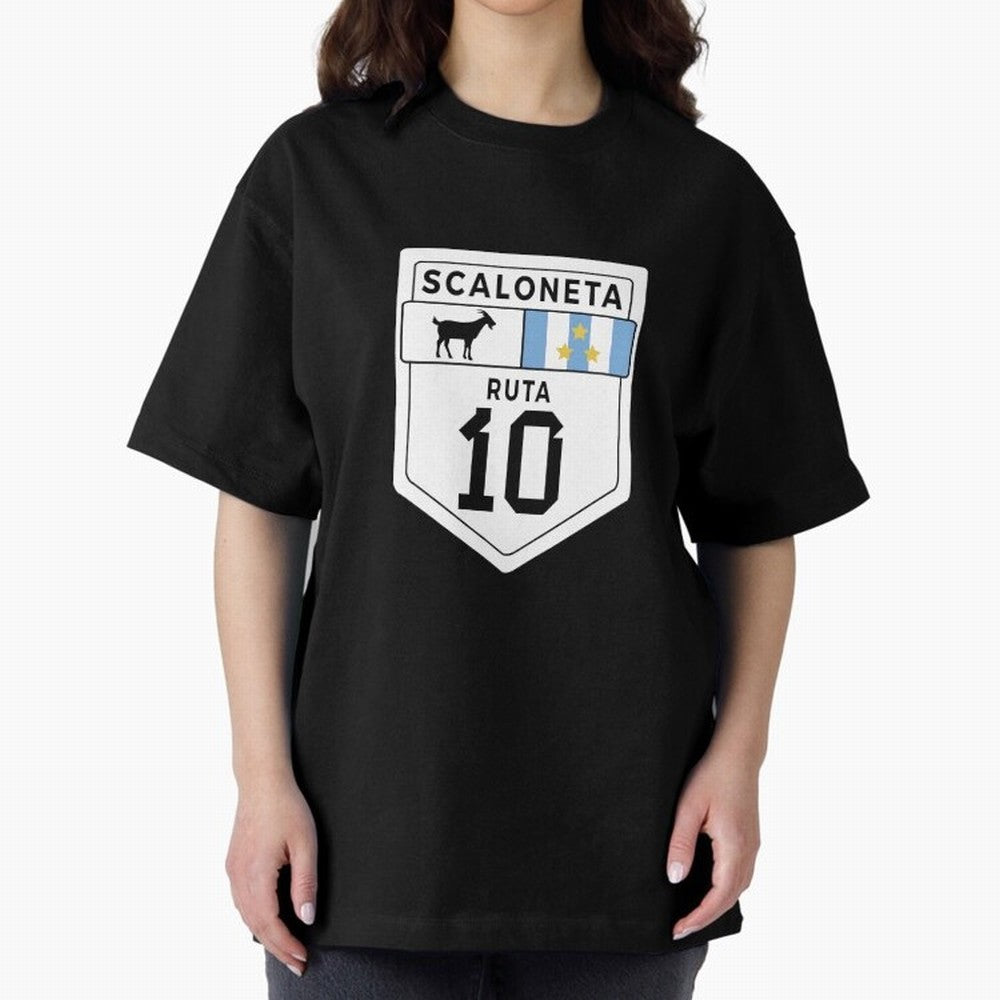Scaloneta - Messi 10 - Goat Oversized T-Shirt Celebrate Global Passion for FIFA World Cup 2026 Group Stage Spirit, Filled with Argentina, France and Brazil, Cristiano Ronaldo, Stadium Memories, Football Loyalty, International Chants and
