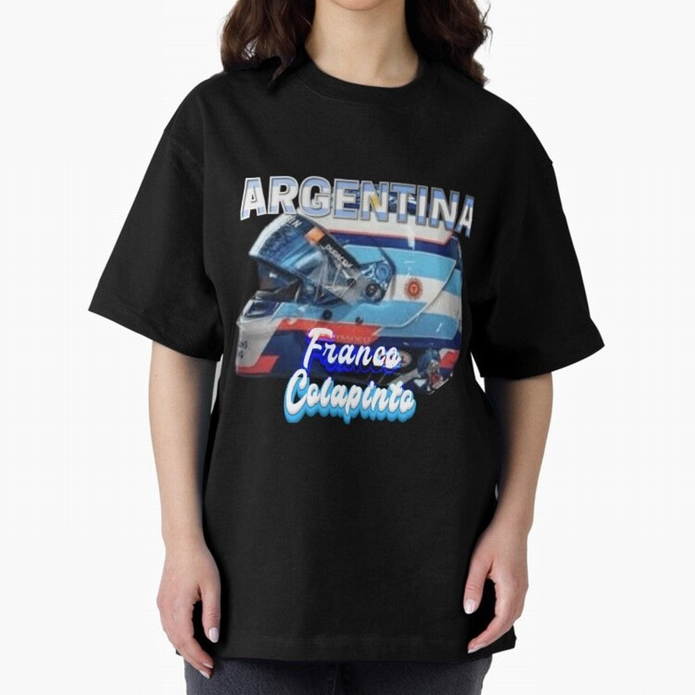 5306 Colapinto Helmet Argentina Oversized T-Shirt Embrace FIFA World Cup 2026 USA Canada Mexico Spirit, Capturing Netherlands, Messi, Soccer Culture, Superstar Moments, National Team Dreams and Competitive Fire; Perfect for Supporters Who Want Bold