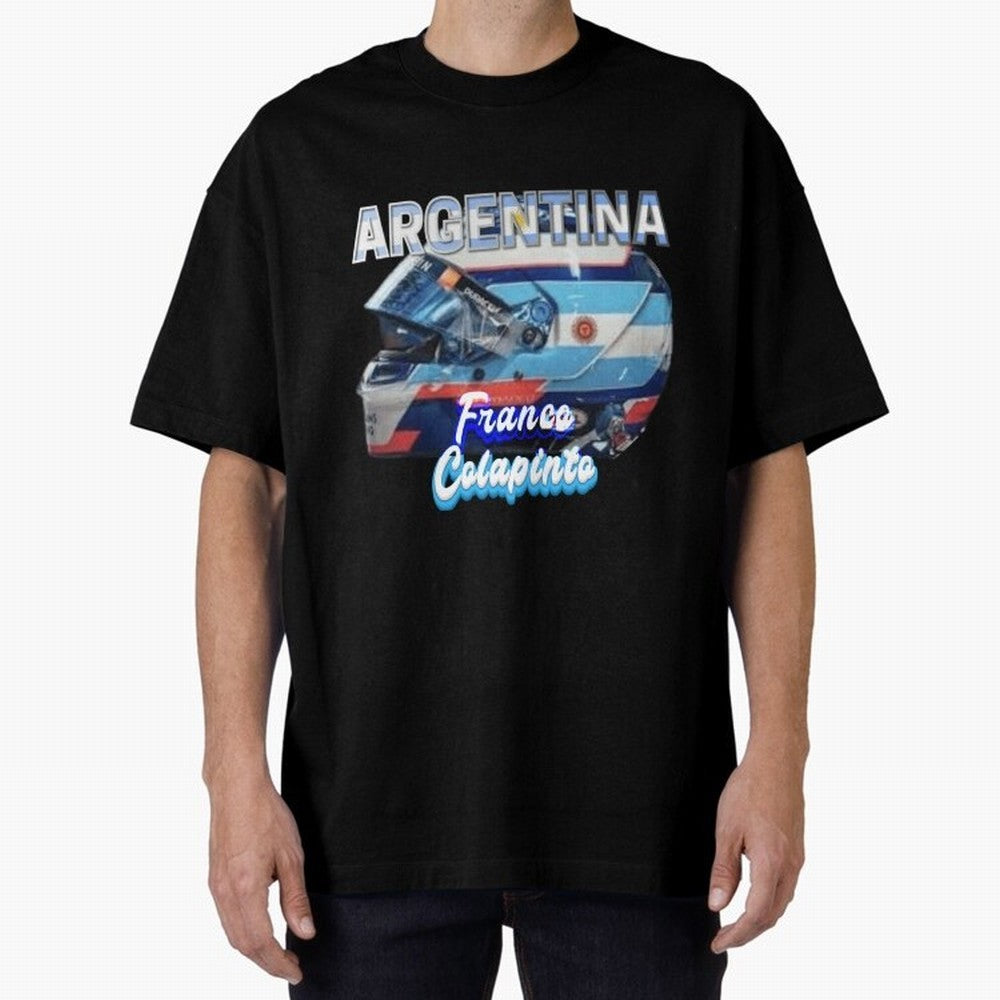 5306 Colapinto Helmet Argentina Oversized T-Shirt Embrace FIFA World Cup 2026 USA Canada Mexico Spirit, Capturing Netherlands, Messi, Soccer Culture, Superstar Moments, National Team Dreams and Competitive Fire; Perfect for Supporters Who Want Bold