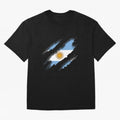 Argentina Tearing a New One Oversized T-Shirt Bring a Champion Mindset to Global Football Passion for FIFA World Cup 2026, Featuring Messi, Neymar and Mbappe, Spain, Worldwide Fan Energy, Dramatic Goals, Stadium Lights and Championship